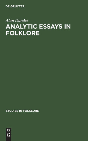 Analytic Essays in Folklore (Studies in Folklore, 2),Used