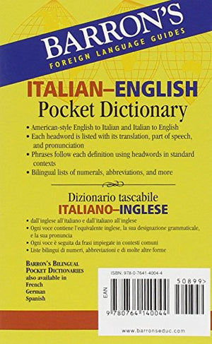 Barrons Italianenglish Pocket Dictionary/ Dizionario Tascabile Italianoinglese (Barrons Foreign Language Guides) (Italian And,New