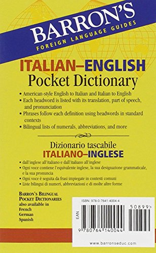 Barrons Italianenglish Pocket Dictionary/ Dizionario Tascabile Italianoinglese (Barrons Foreign Language Guides) (Italian And,New