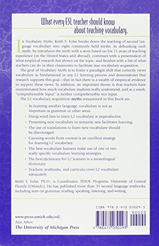 Vocabulary Myths: Applying Second Language Research To Classroom Teaching (The Myths Series),New