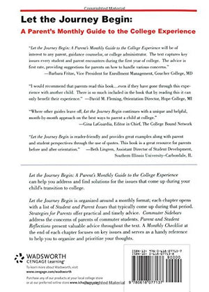 Let the Journey Begin: A Parent's Monthly Guide to the College Experience,Used