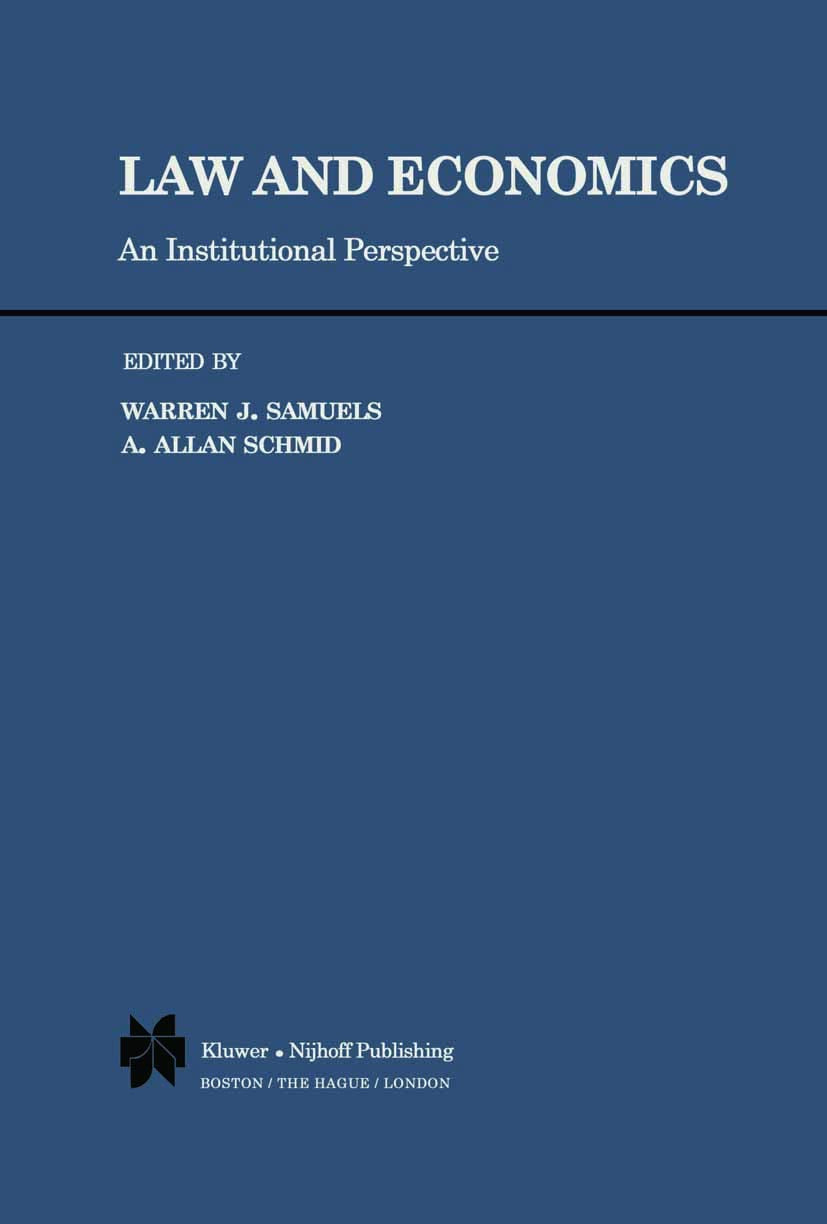 Law and Economics: An Institutional Perspective,Used