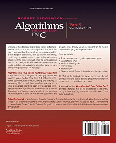 Algorithms in C, Part 5: Graph Algorithms,New