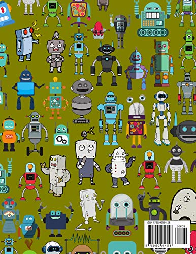 Graph Paper: Notebook Cute Robot Robotic Pattern Cover Graphing Paper Composition Book Cute Pattern Cover Graphing Paper Composi,Used
