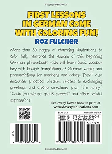 Color & Learn Easy German Phrases for Kids (Dover Little Activity Books: Language),New
