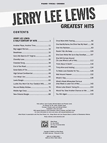 Jerry Lee Lewis  Greatest Hits: Piano/Vocal/Chords