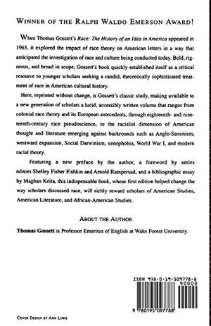 Race: The History Of An Idea In America (Race And American Culture),New