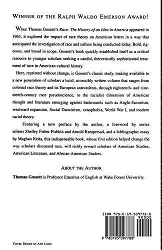 Race: The History Of An Idea In America (Race And American Culture),New