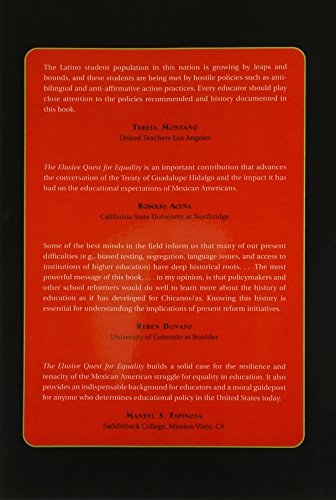 The Elusive Quest For Equality: 150 Years Of Chicano/Chicana Education (Her Reprint Series),New