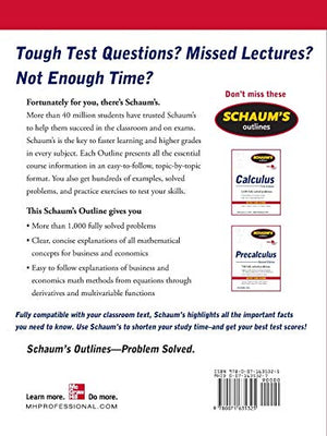 Schaum's Outline of Mathematical Methods for Business and Economics (Schaum's Outlines),New