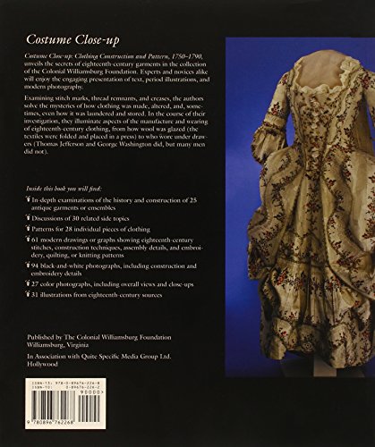 Costume Close Up: Clothing Construction and Pattern, 17501790,Used