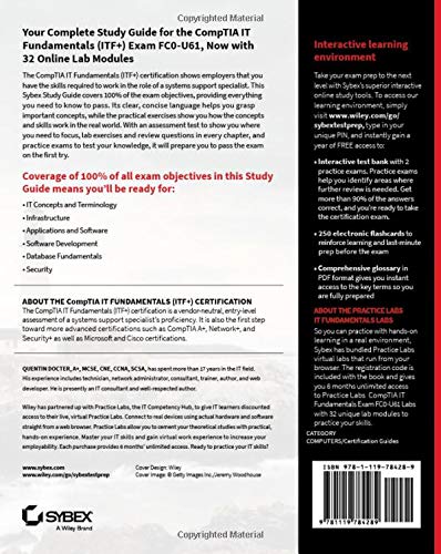 CompTIA IT Fundamentals (ITF+) Study Guide with Online Labs: Exam FC0U61,Used