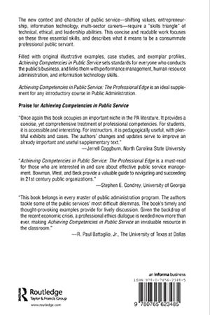 Achieving Competencies in Public Service: The Professional Edge,Used