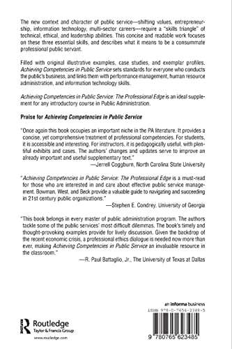 Achieving Competencies in Public Service: The Professional Edge,Used