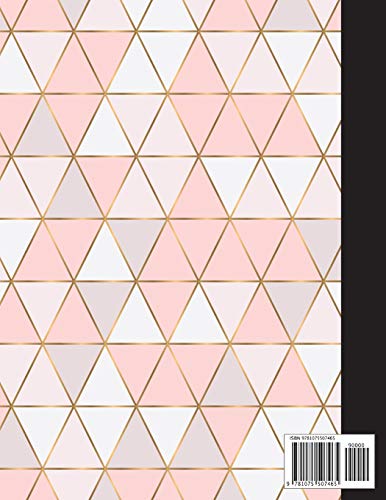 Composition Notebook: Gold and Pink Triangle  School College Ruled Notebook For Students and Kids,Used