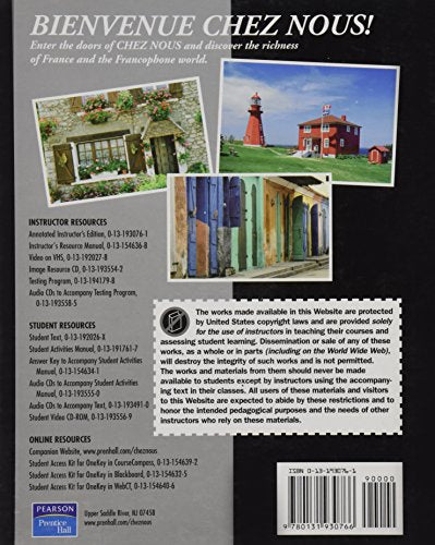 Chez Nous: Branche Sur Le Monde Francophone (Annotated Instructor's Edition),Used