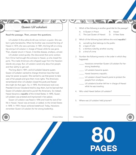 Carson Dellosa Skill Builders Reading Comprehension 6th Grade Workbook, Fiction and Nonfiction Passages, Puzzles, and More, Clas,Used