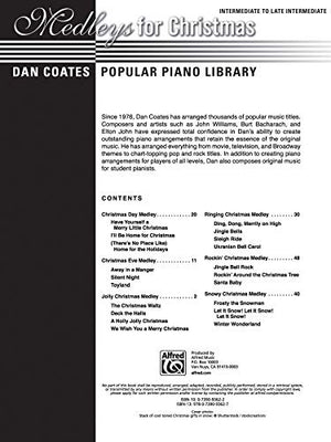 Dan Coates Popular Piano Library  Medleys For Christmas-new