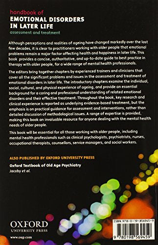 Handbook of Emotional Disorders in Later Life: Assessment and Treatment,New