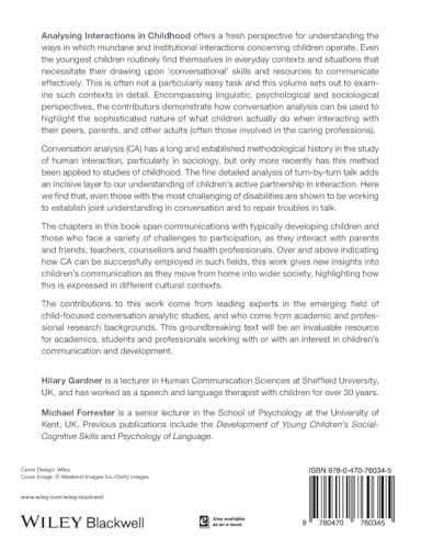 Analysing Interactions in Childhood: Insights from Conversation Analysis,New