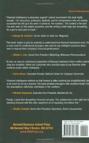 Financial Intelligence: A Manager's Guide to Knowing What the Numbers Really Mean,Used