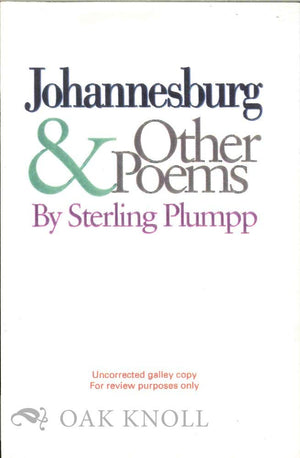 Johannesburg & Other Poems,Used