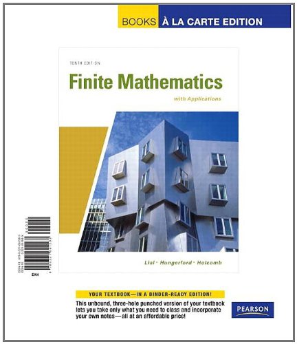 Finite Mathematics with Applications, Books a la Carte Edition (10th Edition),Used