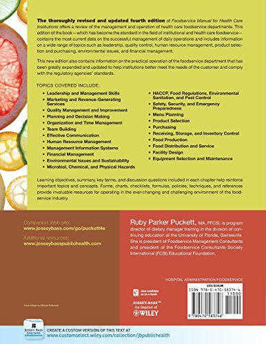 Foodservice Manual For Health Care Institutions (Jb Aha Press)