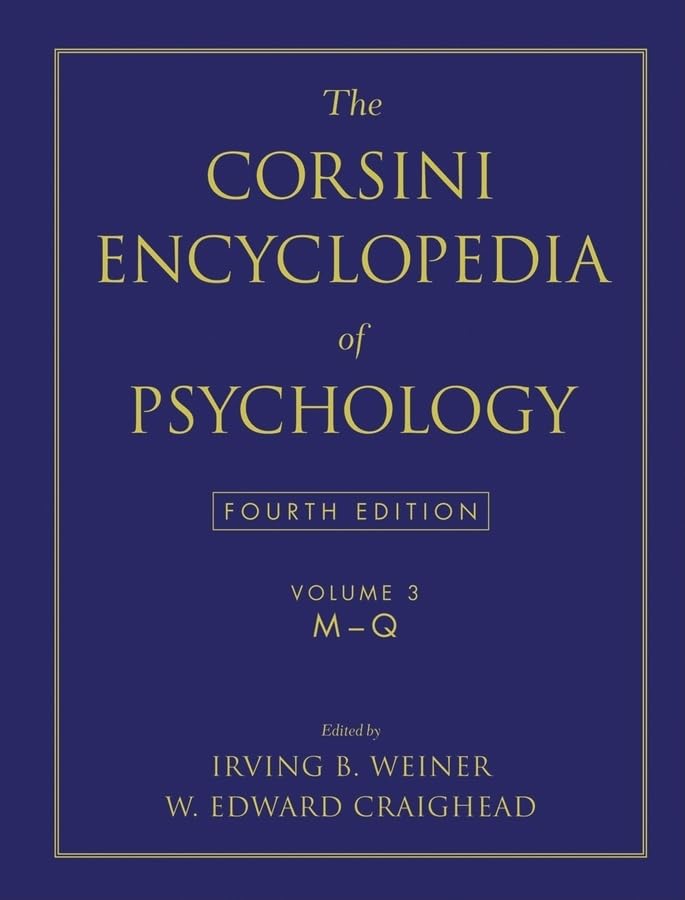 The Corsini Encyclopedia of Psychology, Volume 3,Used