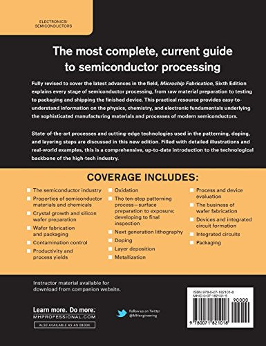 Microchip Fabrication: A Practical Guide To Semiconductor Processing, Sixth Edition