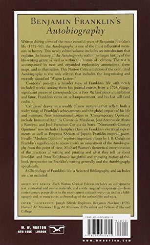 Benjamin Franklin'S Autobiography: A Norton Critical Edition (Norton Critical Editions),New