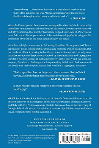 The Color Of Money: Black Banks And The Racial Wealth Gap,Used