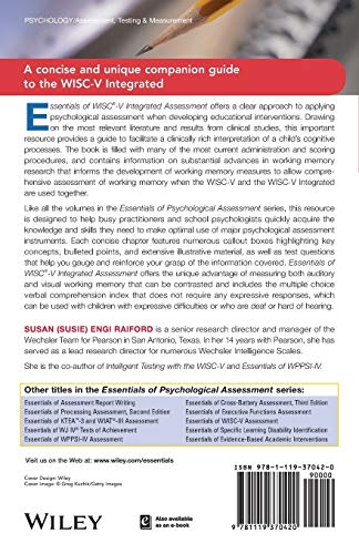 Essentials of WISCV Integrated Assessment (Essentials of Psychological Assessment),Used