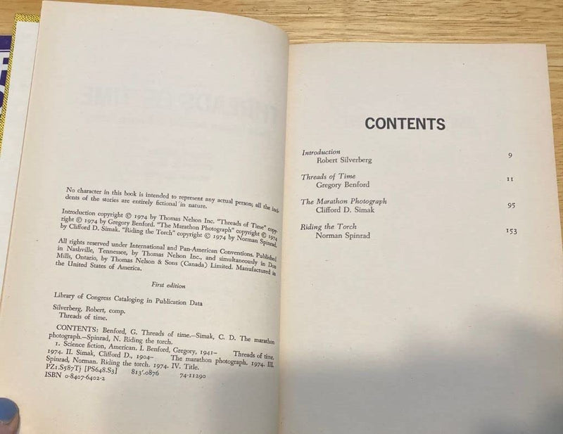 Threads of Time: Three Original Novellas of Science Fiction,Used