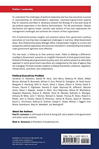 What Government Does: How Political Executives Manage,Used