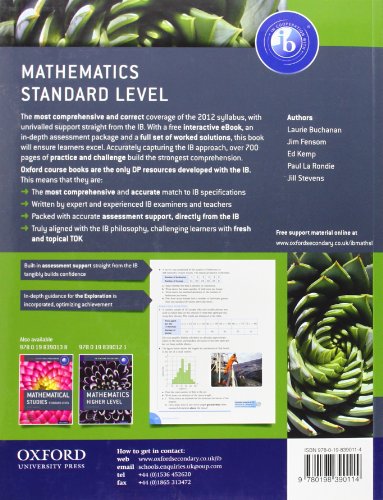 IB Mathematics Standard Level (Oxford IB Diploma Programme),New