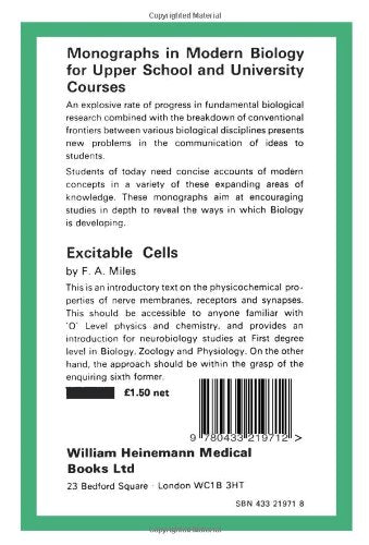 Excitable Cells: Monographs in Modern Biology for Upper School and University Courses,Used