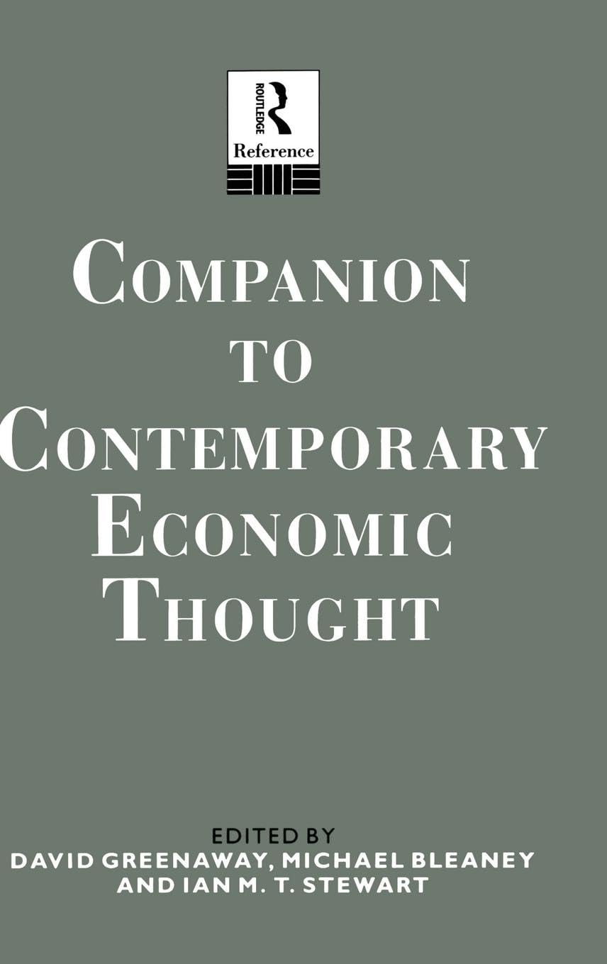 Companion To Contemporary Economic Thought (Routledge Companion Encyclopedias),Used