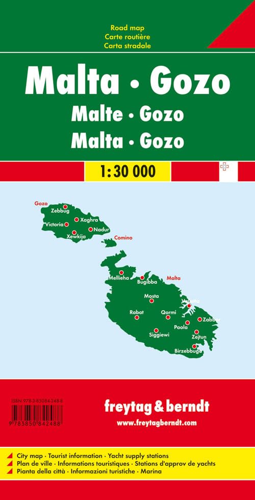 Malta Map (English, French, Italian and German Edition),Used