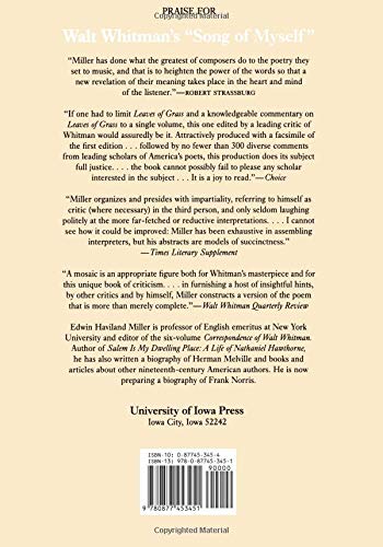 Walt Whitman's 'Song of Myself': A Mosaic of Interpretations (Iowa Whitman Series),New