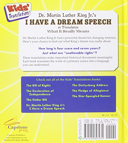 Dr. Martin Luther King Jr.'s I Have a Dream Speech in Translation: What It Really Means (Fact Finders; Kid's Translations),Used