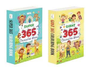 Super And Gaint - 365 Colouring Book :- Creative Learning Books For Kids, Colouring Book For Toddlers, Preschool Colouring Workbook, Colour And Learn Combo | Pack Of 2 Colouring Book