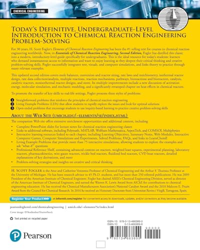 Essentials Of Chemical Reaction Engineering (International Series In The Physical And Chemical Engineering Sciences)