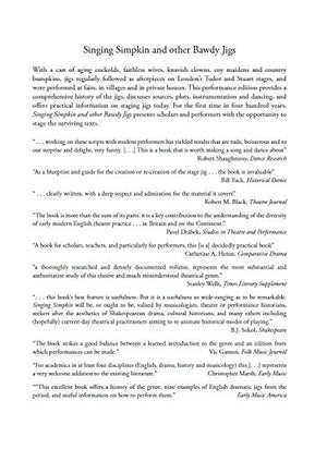 Singing Simpkin and Other Bawdy Jigs: Musical Comedy on the Shakespearean Stage: Scripts, Music and Context (Exeter Performance ,Used