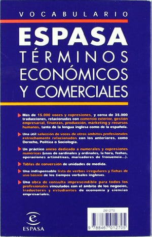 Vocabulario de trminos econmicos y comerciales espaolingls (English and Spanish Edition),Used