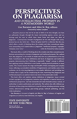 Perspectives on Plagiarism and Intellectual Property in a Postmodern World,Used