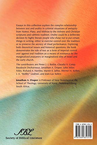 Orality, Literacy, and Colonialism in Antiquity (Semeia StudiesSociety of Biblical Literature),Used