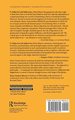 Subjection and Subjectivity: Psychoanalytic Feminism and Moral Philosophy (Thinking Gender),Used
