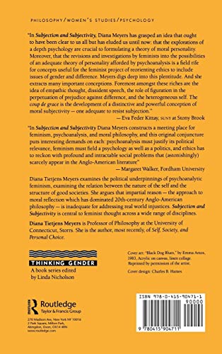 Subjection and Subjectivity: Psychoanalytic Feminism and Moral Philosophy (Thinking Gender),Used