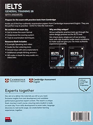 IELTS 16 General Training Student's Book with Answers & Audio - Complete Resource Bank for IELTS Practice Tests